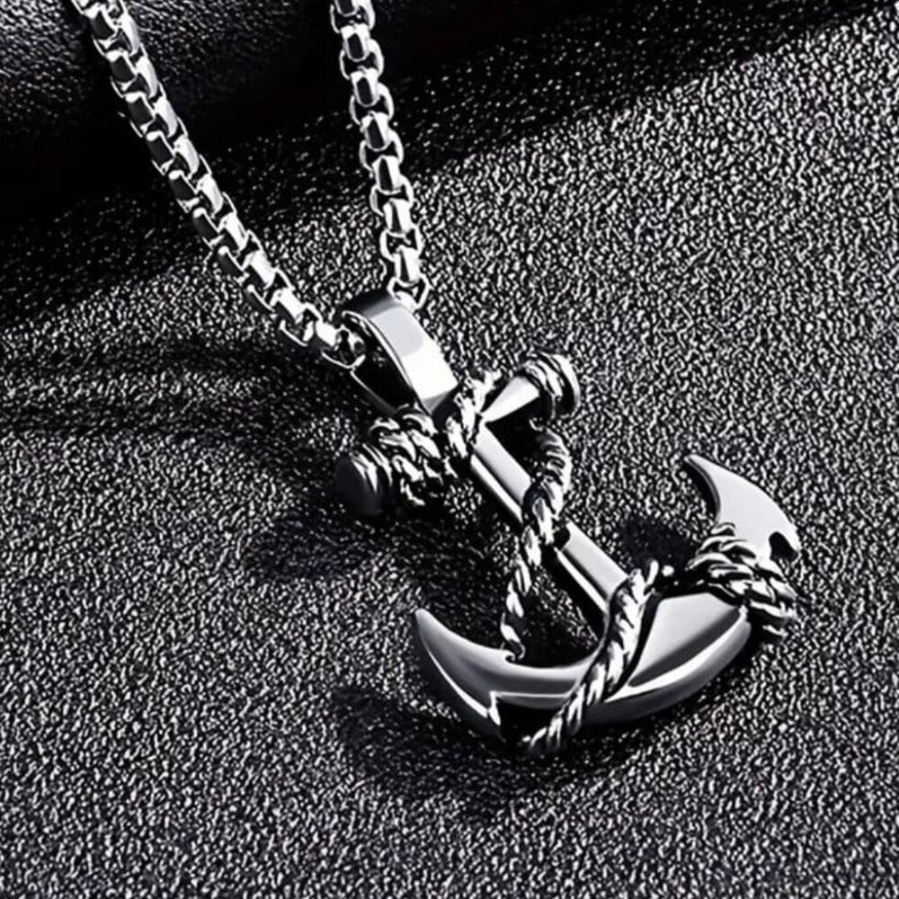 Anchor Necklace Sterling Silver Plated Sailor Navy Surfer Pirate Christmas Gift! - Picture 3 of 8
